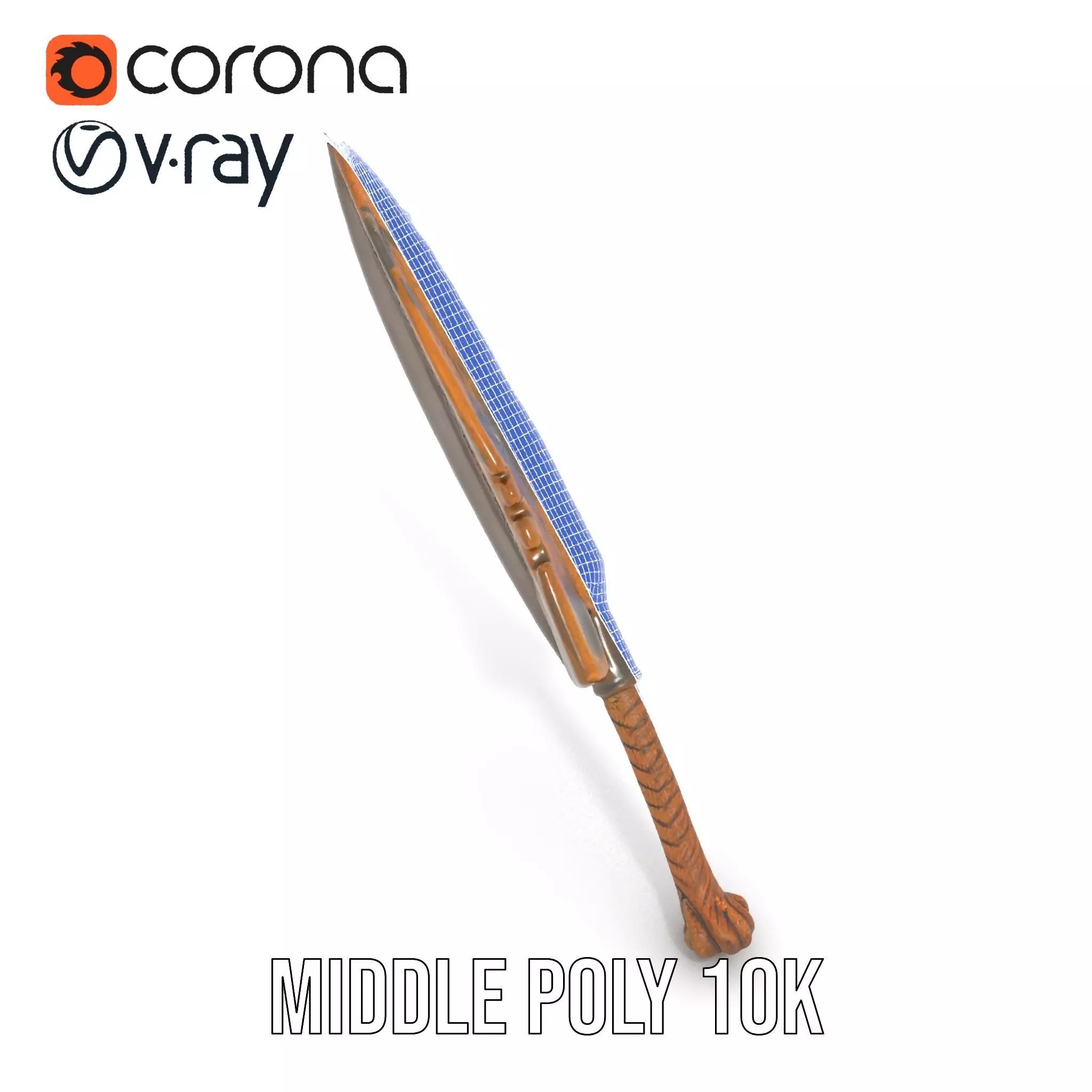 Stone Age Spear model pack Low-poly 3D model_29