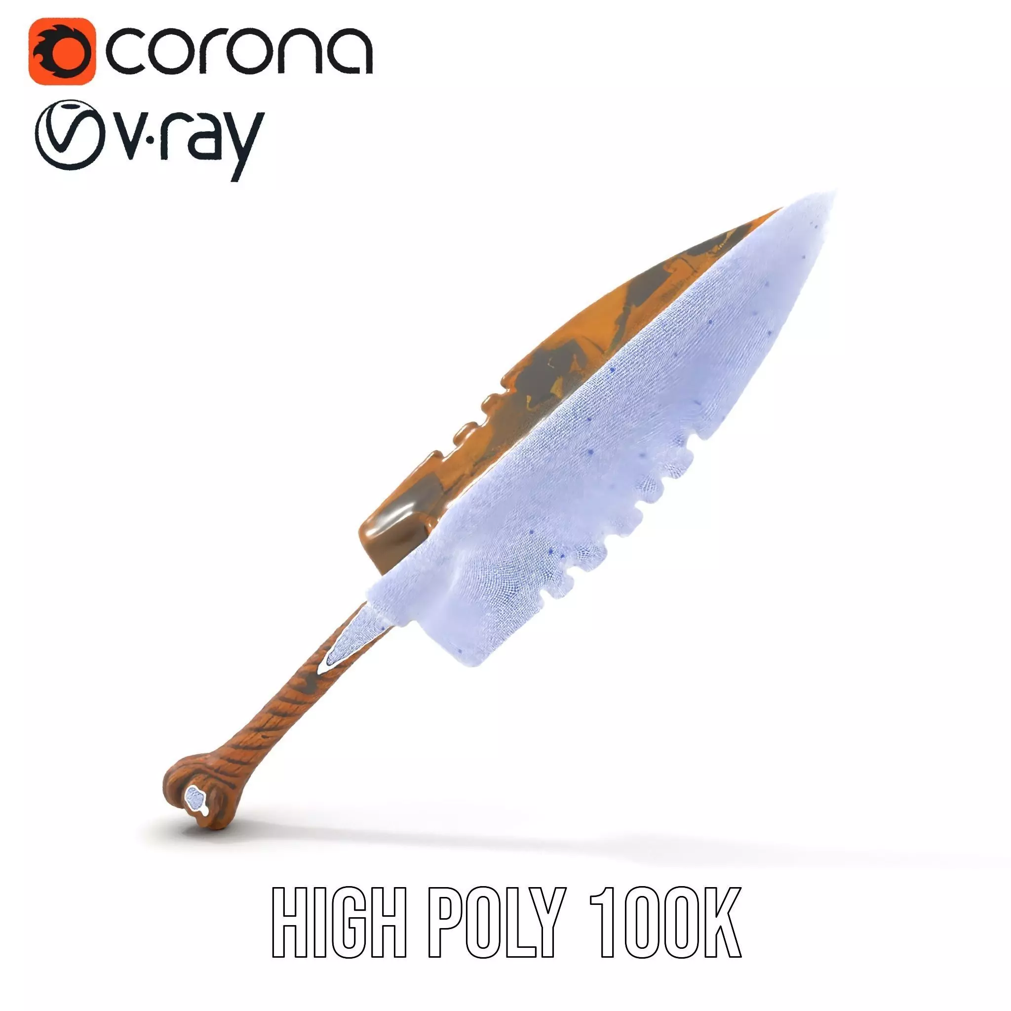 Stone Age Spear model pack Low-poly 3D model_31