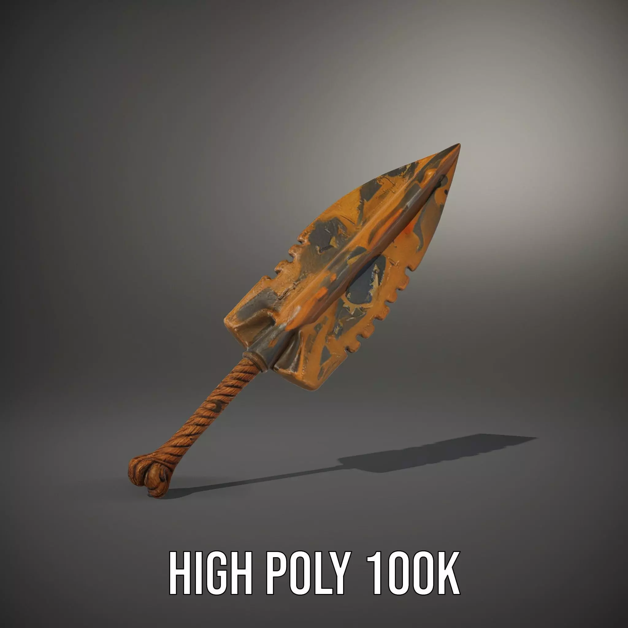 Stone Age Spear model pack Low-poly 3D model_10