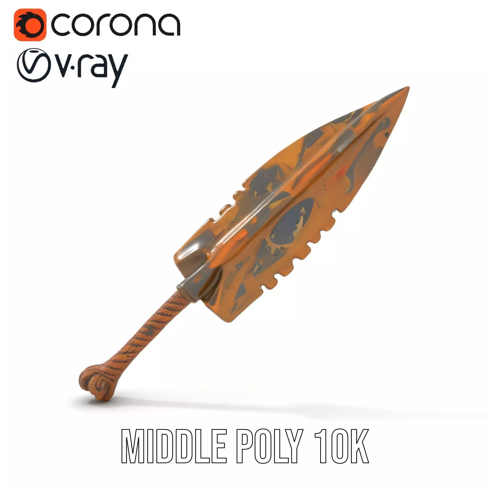 Stone Age Spear model pack Low-poly 3D model_16