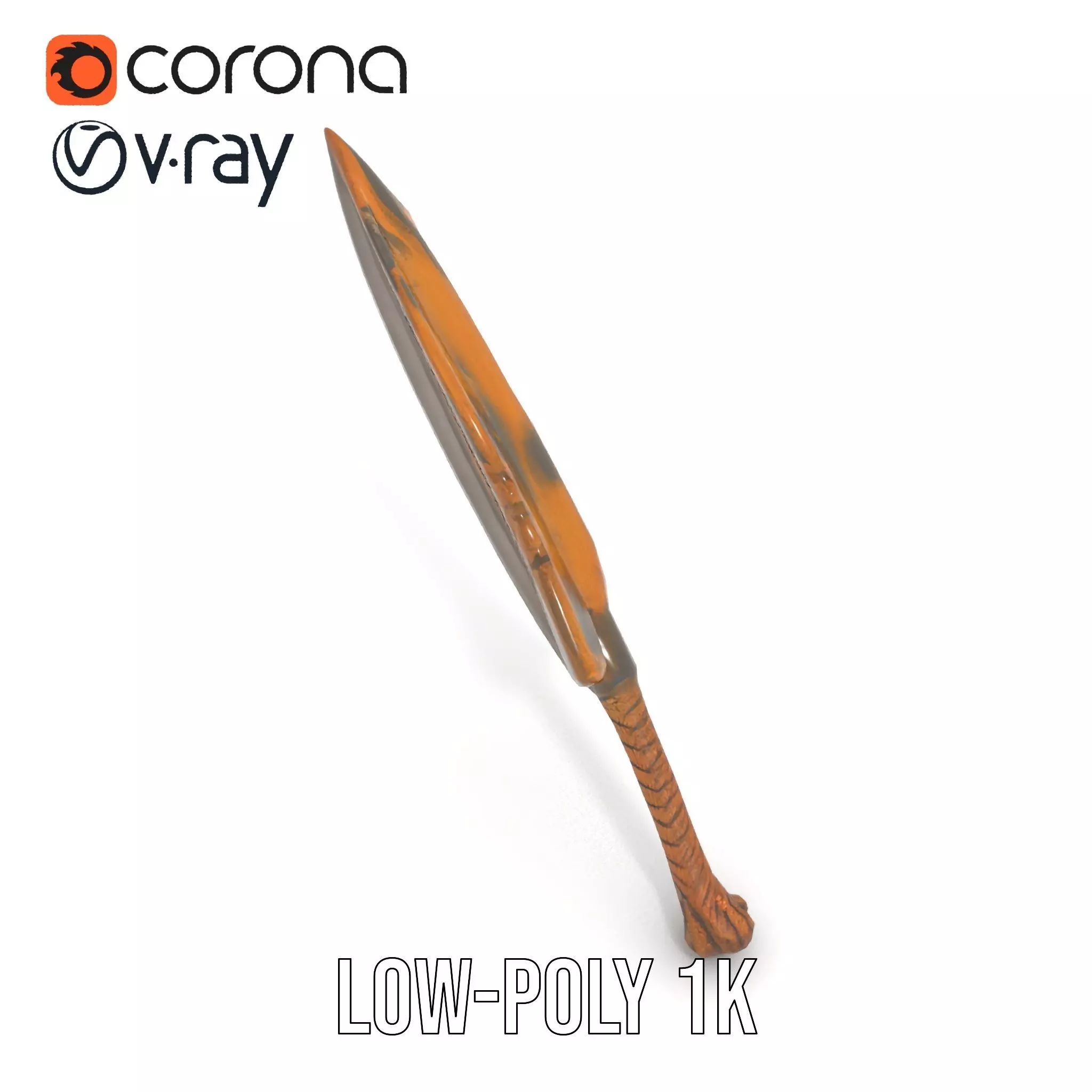 Stone Age Spear model pack Low-poly 3D model_17