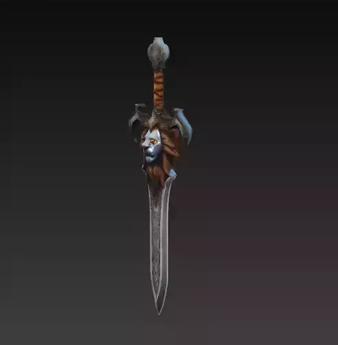 Stormmane Guardian - Celestial Lion Sword Low-poly 3D model