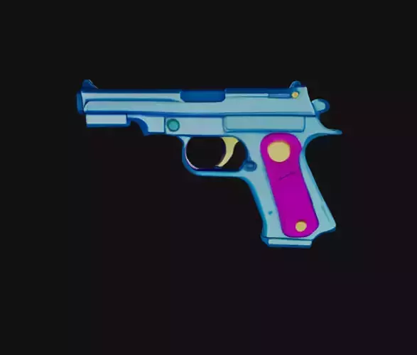 3D Gun Low-poly 3D model
