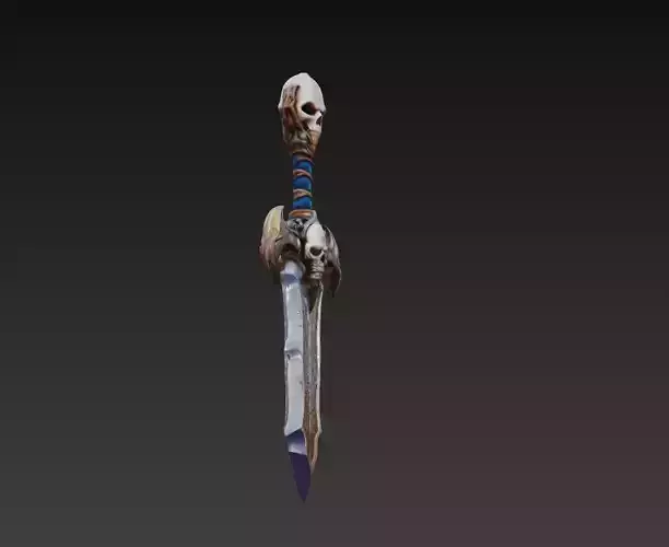 Bonewrath Doomfang - Infernal Death Relic Low-poly 3D model