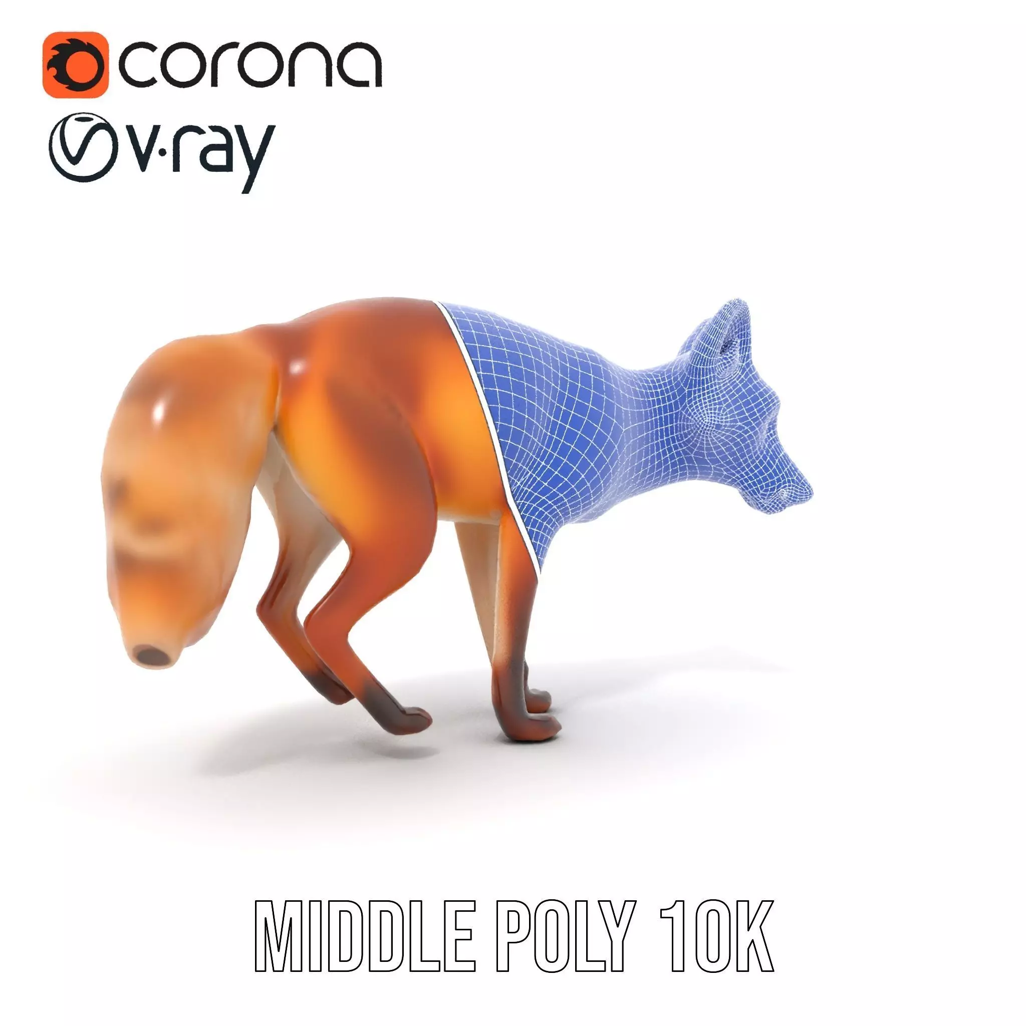 Vivid Red Fox model pack Low-poly 3D model_24