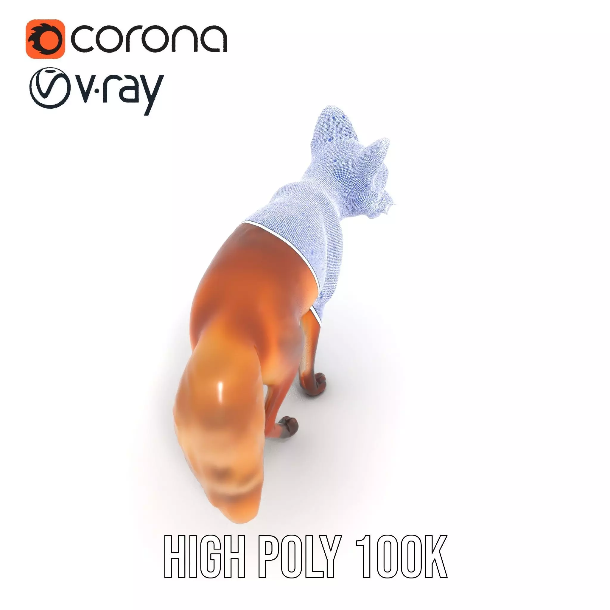 Vivid Red Fox model pack Low-poly 3D model_34