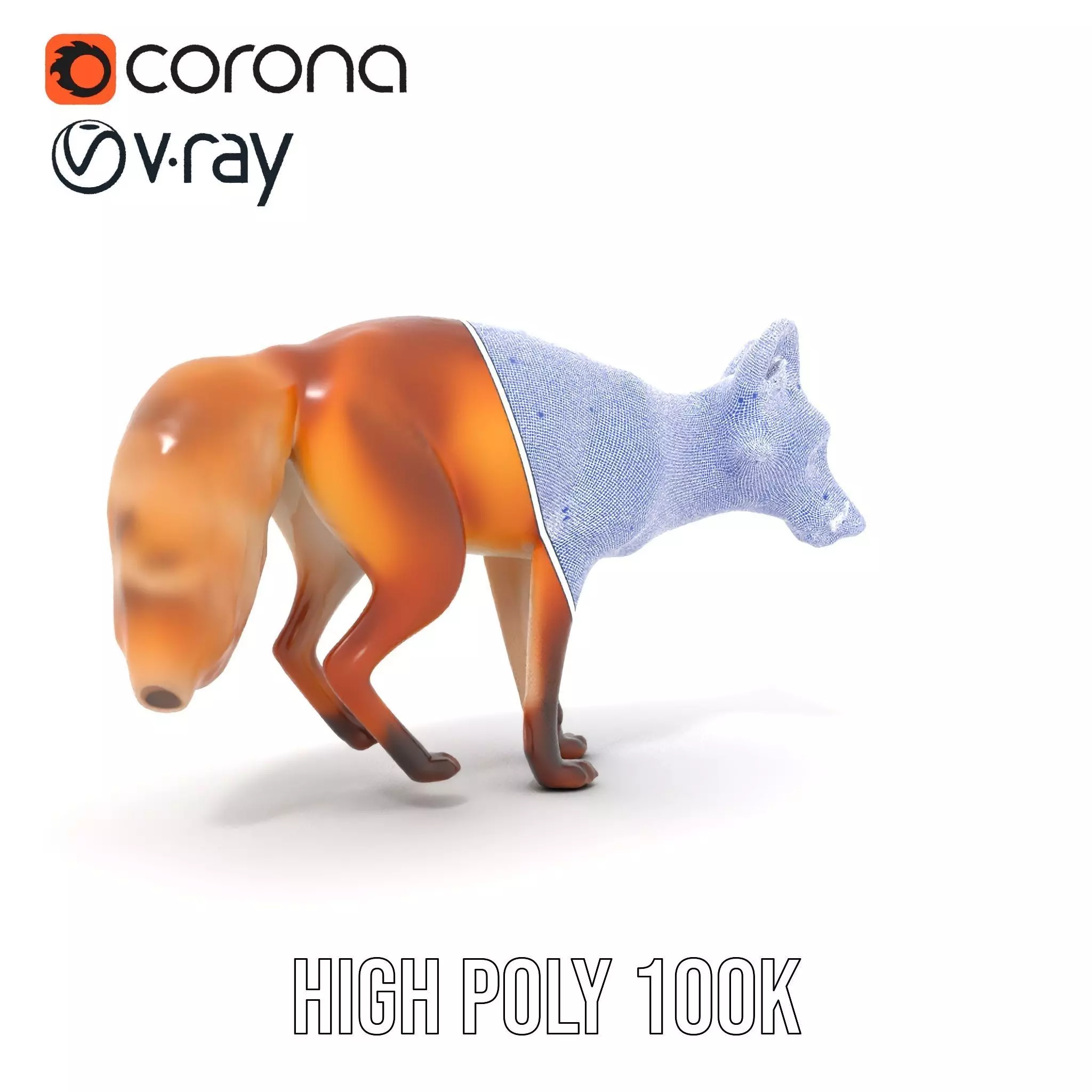 Vivid Red Fox model pack Low-poly 3D model_32