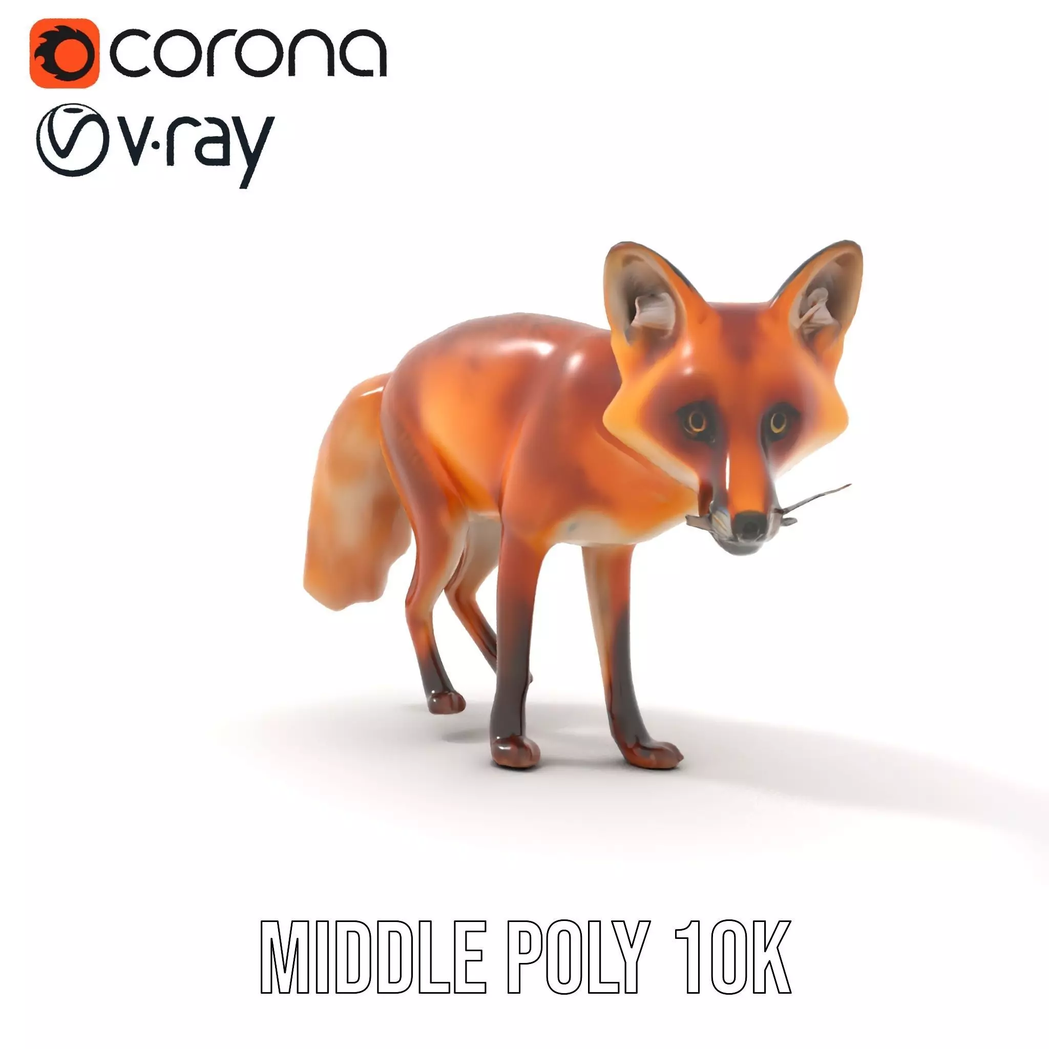 Vivid Red Fox model pack Low-poly 3D model_11