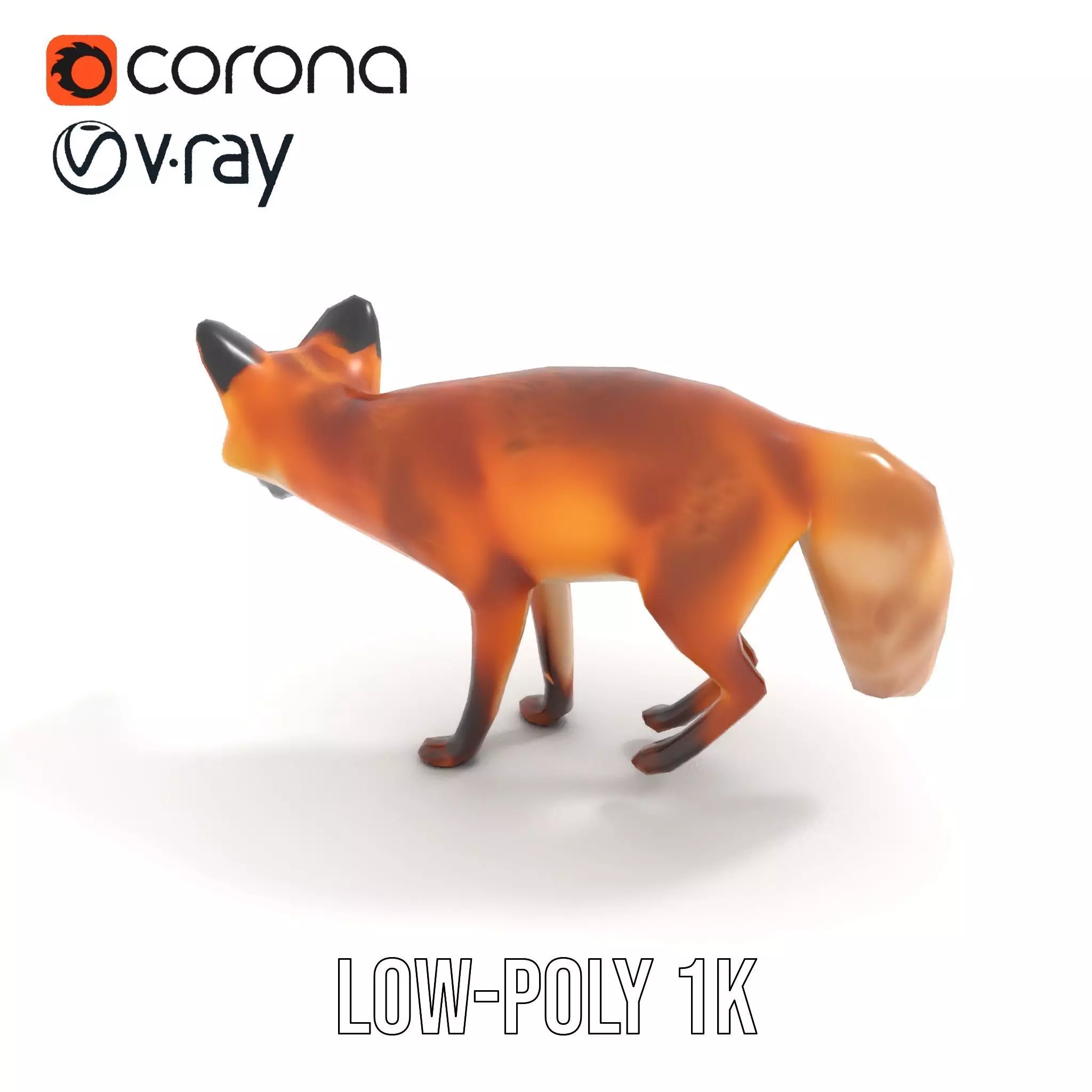 Vivid Red Fox model pack Low-poly 3D model_7