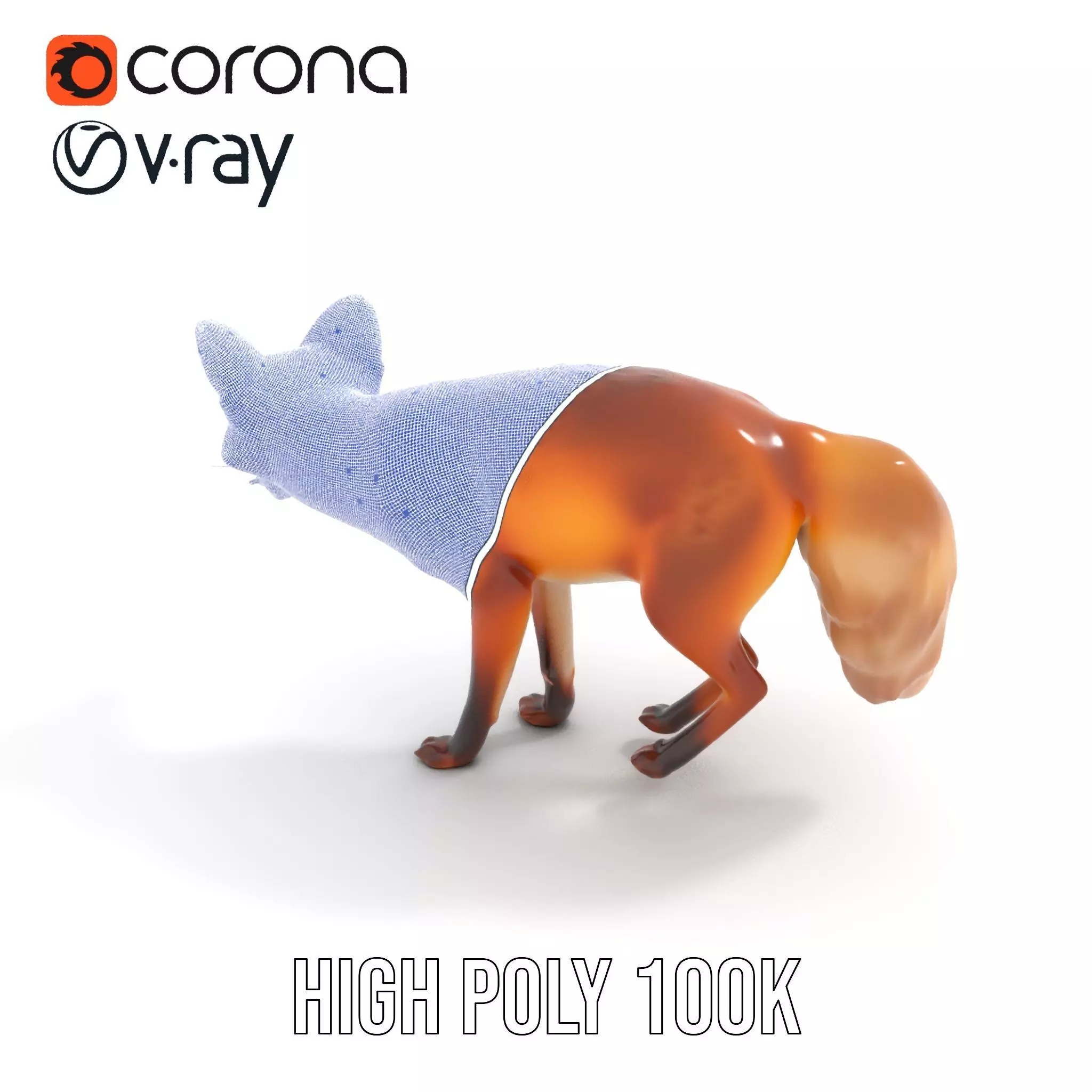 Vivid Red Fox model pack Low-poly 3D model_31