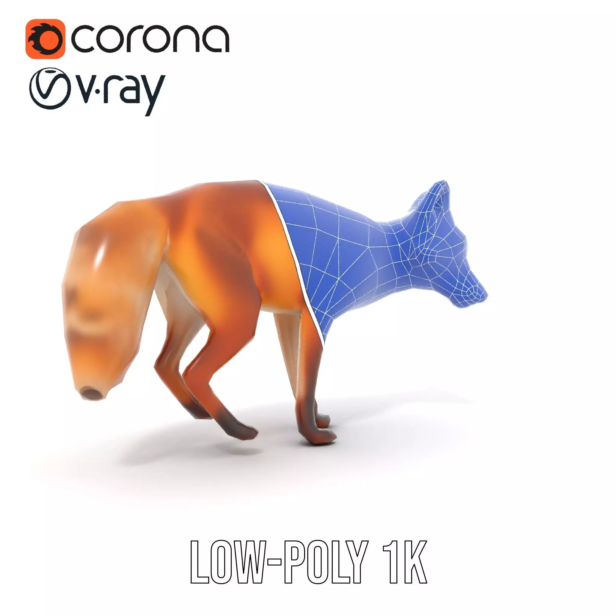 Vivid Red Fox model pack Low-poly 3D model_30