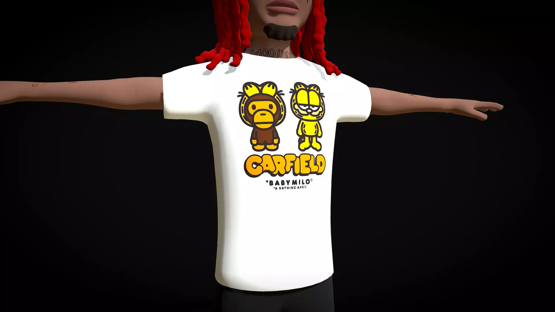 Trippie Redd Cartoon Character 3D model_2
