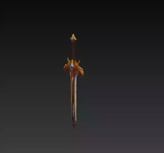 Sunforge Aetherblade - Celestial Royal Armament Low-poly 3D model