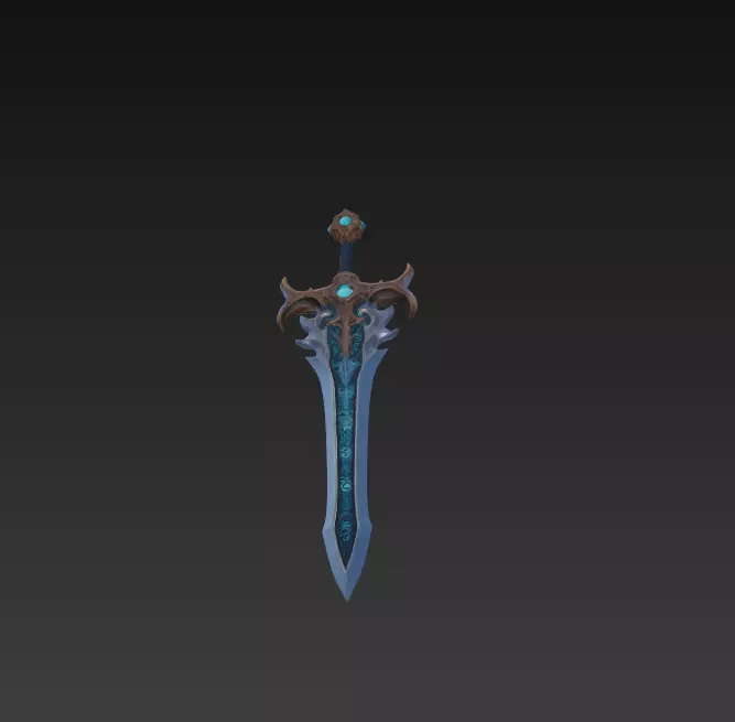 Abyssal Tidefang - Ancient Oceanic Relic Low-poly 3D model_0