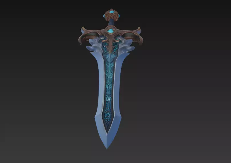 Abyssal Tidefang - Ancient Oceanic Relic Low-poly 3D model_6
