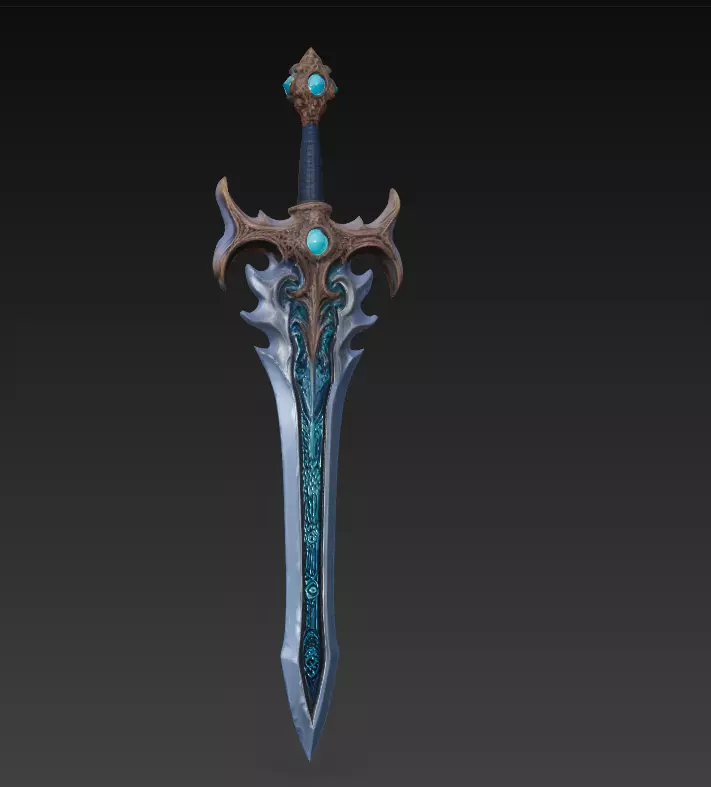 Abyssal Tidefang - Ancient Oceanic Relic Low-poly 3D model_8