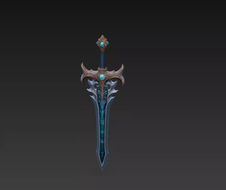 Abyssal Tidefang - Ancient Oceanic Relic Low-poly 3D model_1