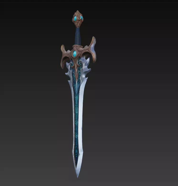 Abyssal Tidefang - Ancient Oceanic Relic Low-poly 3D model_7