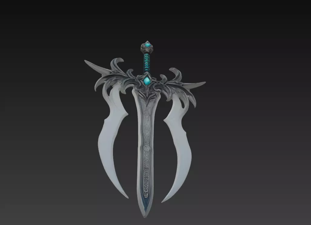 Frostwing Soulreaver - Low Poly Dark Fantasy Sword Low-poly 3D model_6