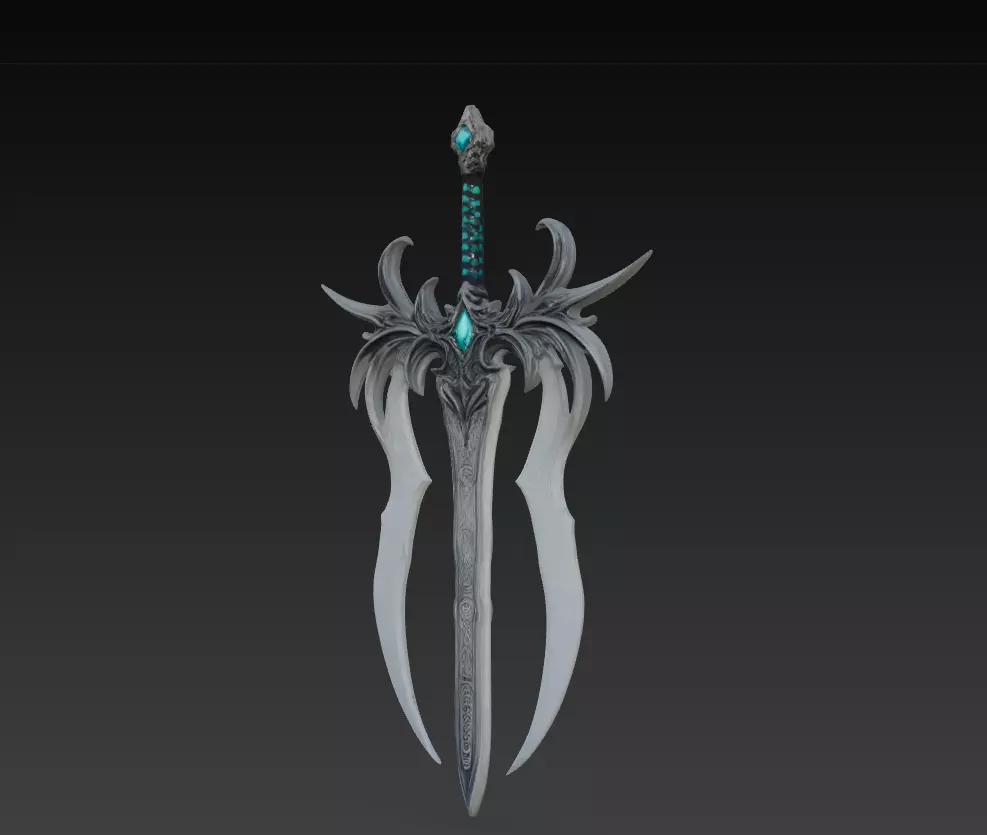 Frostwing Soulreaver - Low Poly Dark Fantasy Sword Low-poly 3D model_8