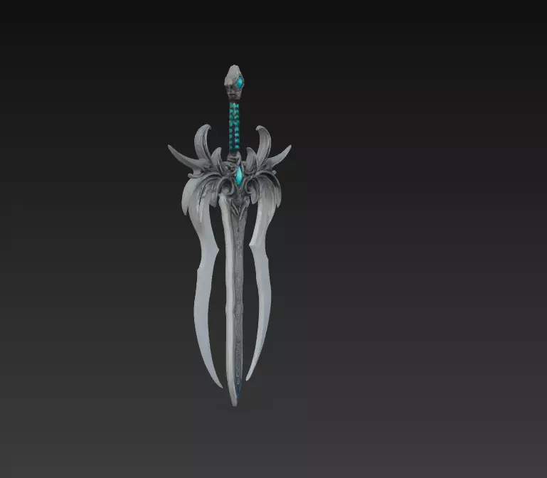 Frostwing Soulreaver - Low Poly Dark Fantasy Sword Low-poly 3D model_2
