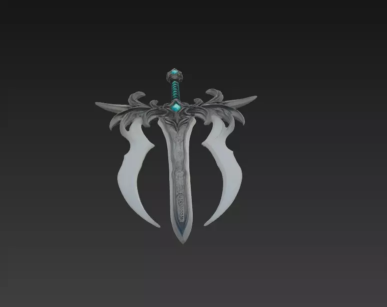 Frostwing Soulreaver - Low Poly Dark Fantasy Sword Low-poly 3D model_1