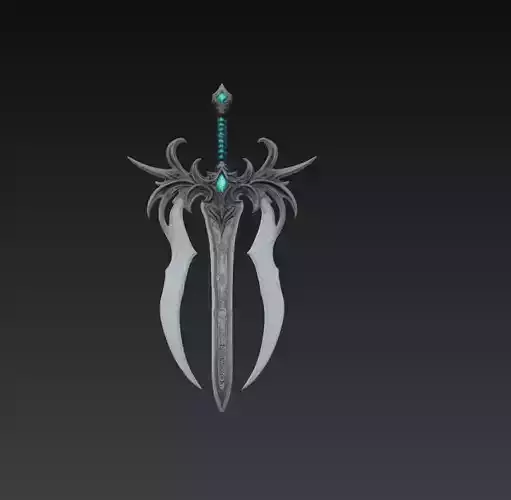 Frostwing Soulreaver - Low Poly Dark Fantasy Sword Low-poly 3D model