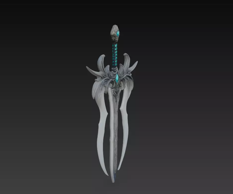 Frostwing Soulreaver - Low Poly Dark Fantasy Sword Low-poly 3D model_9