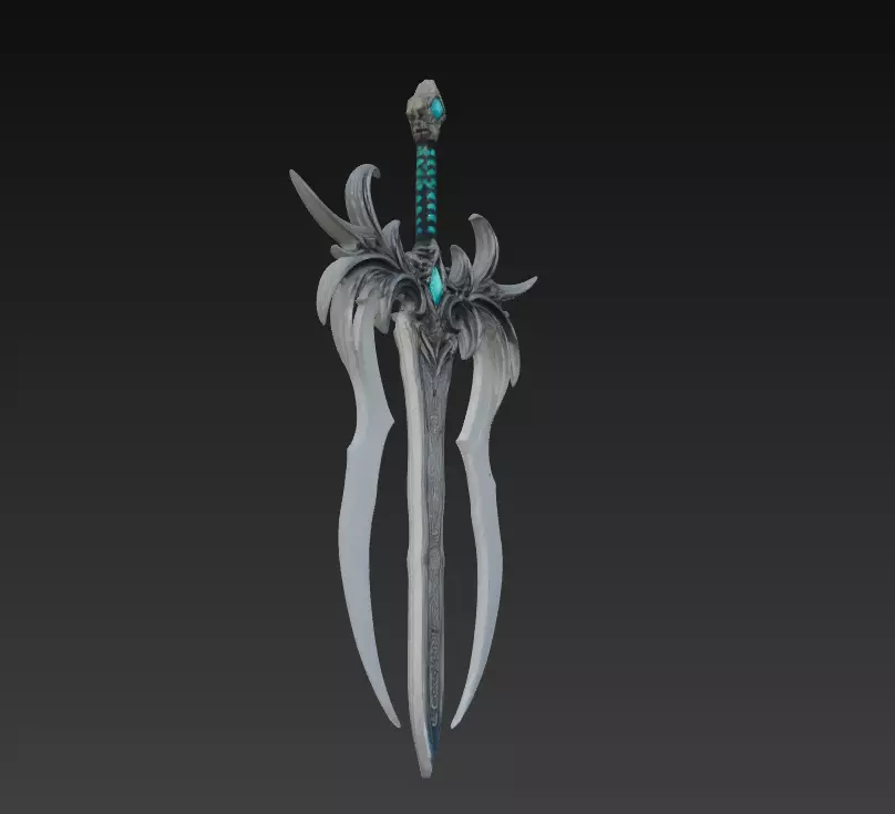 Frostwing Soulreaver - Low Poly Dark Fantasy Sword Low-poly 3D model_5
