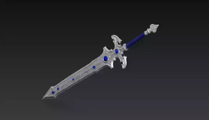 Sapphire Moonblade - Low Poly Enchanted Fantasy Sword Low-poly 3D model Sapphire Moonblade - Low Poly Enchanted Fantasy Sword Low-poly 3D model