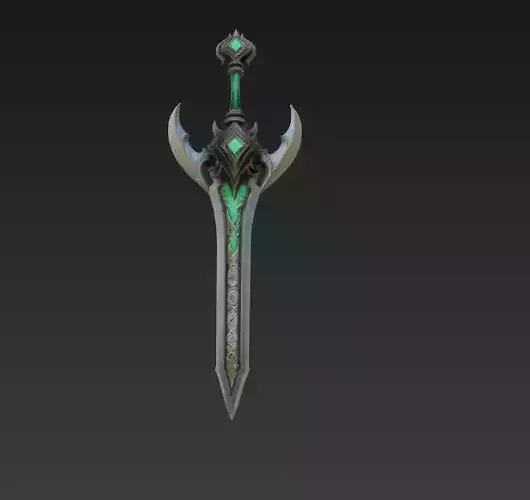 Serpent Emeraldblade - Low Poly Dark Fantasy Sword Low-poly 3D model