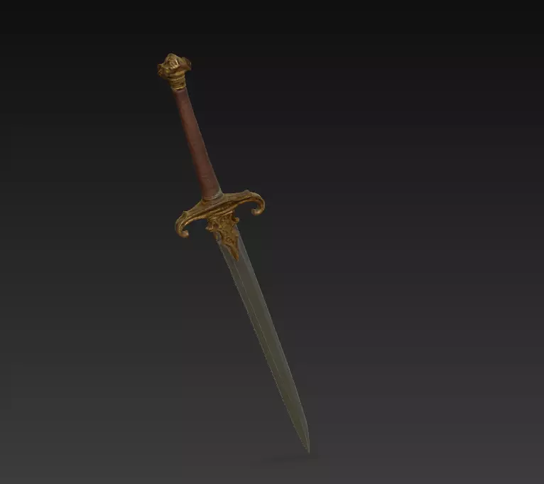 Medieval Royal Longsword - Low Poly Stylized 3D Weapon Low-poly 3D model_7