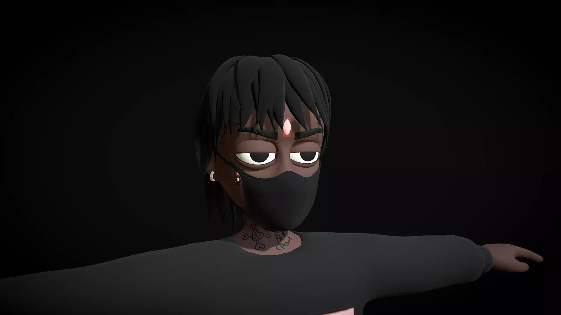 Lil Uzi Vert PINK TAPE Cartoon Character Low-poly 3D model_1