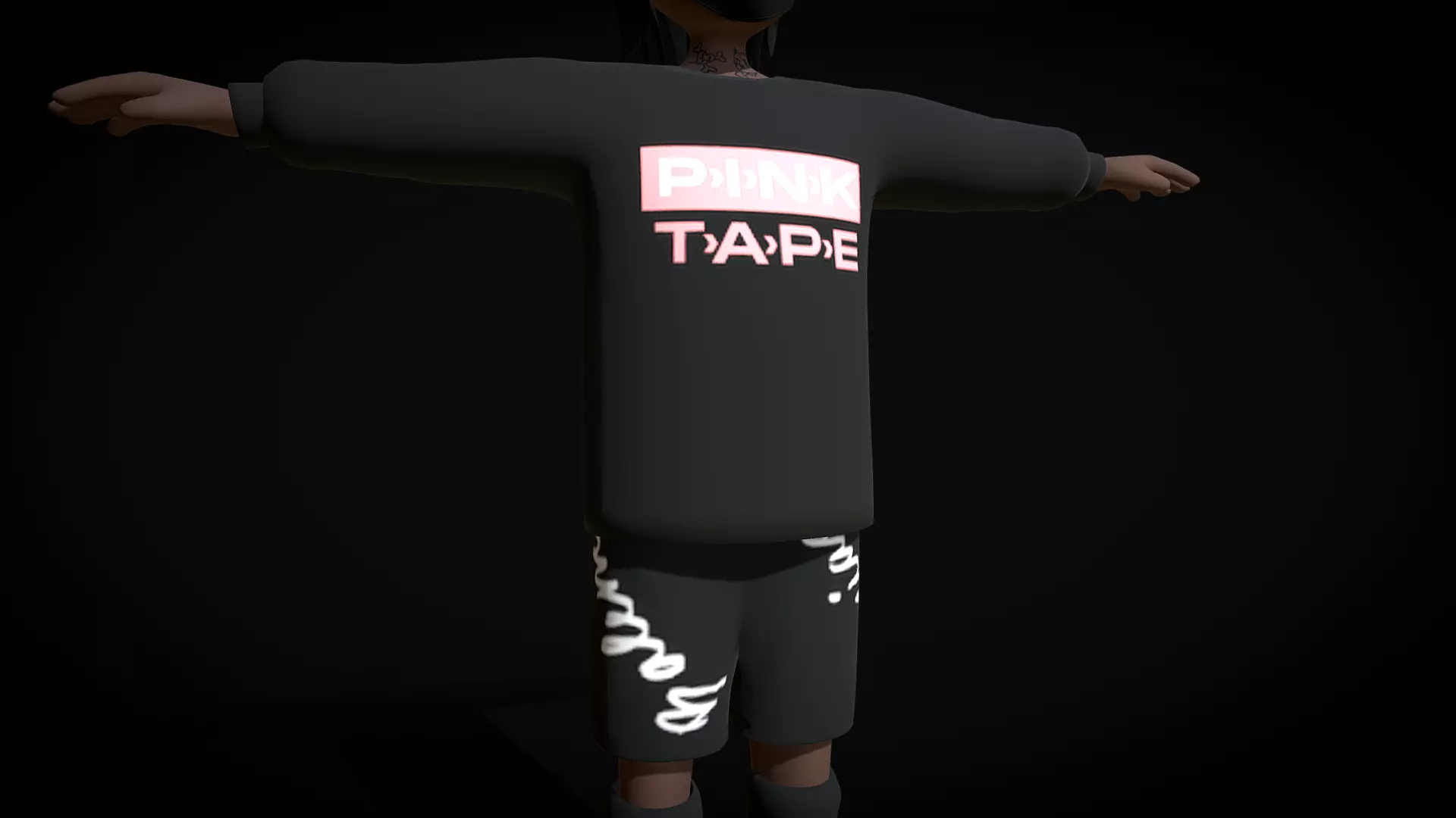 Lil Uzi Vert PINK TAPE Cartoon Character Low-poly 3D model_2