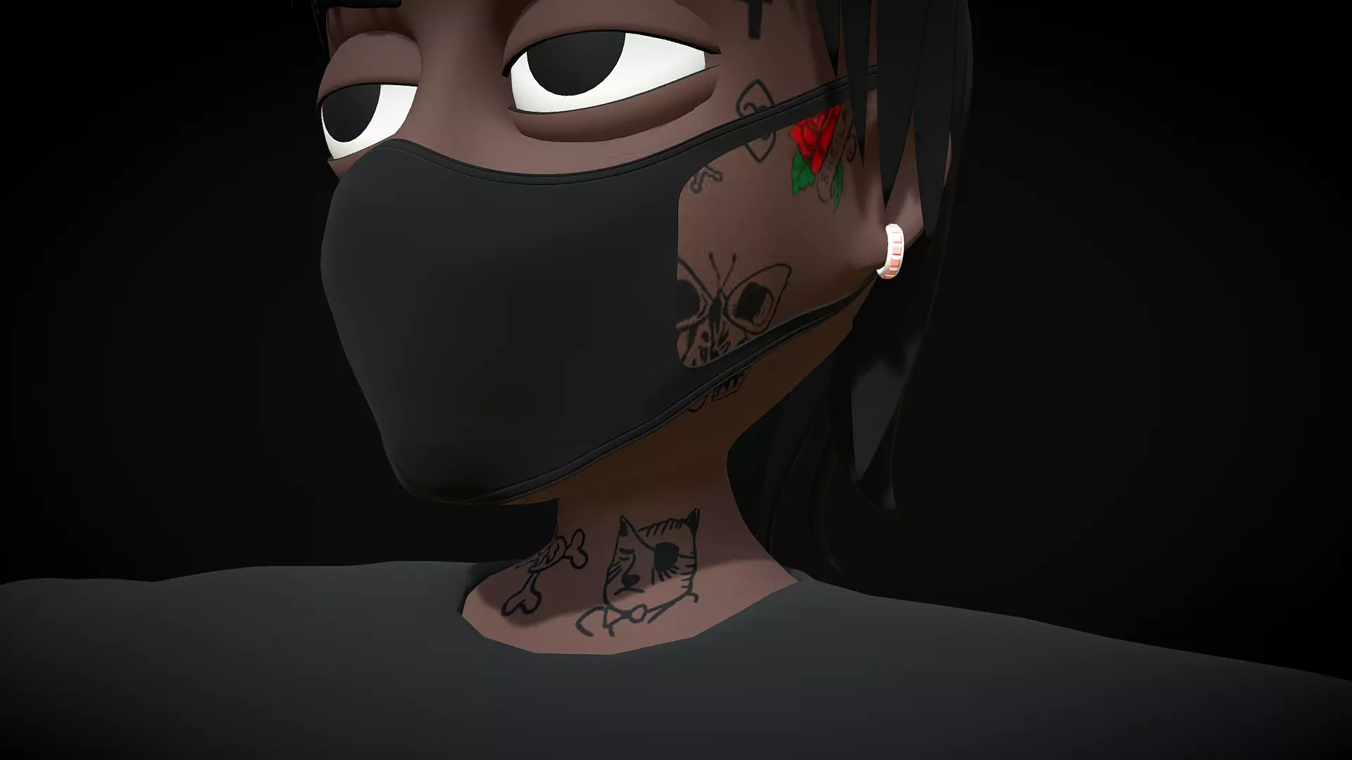 Lil Uzi Vert PINK TAPE Cartoon Character Low-poly 3D model_3