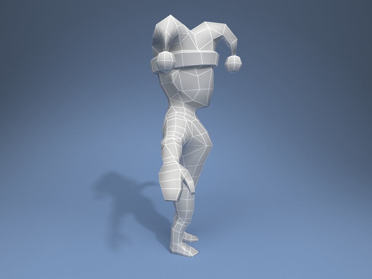 Medieval character jester 01 Low-poly 3D model_14