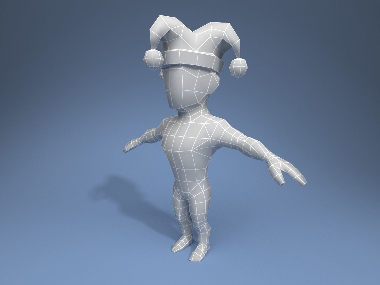 Medieval character jester 01 Low-poly 3D model_9