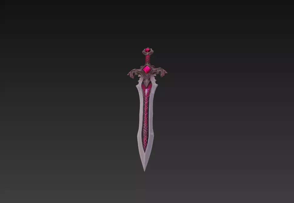 Crimson Wraith Fantasy Sword - Low Poly 3D Weapon Low-poly 3D model_4