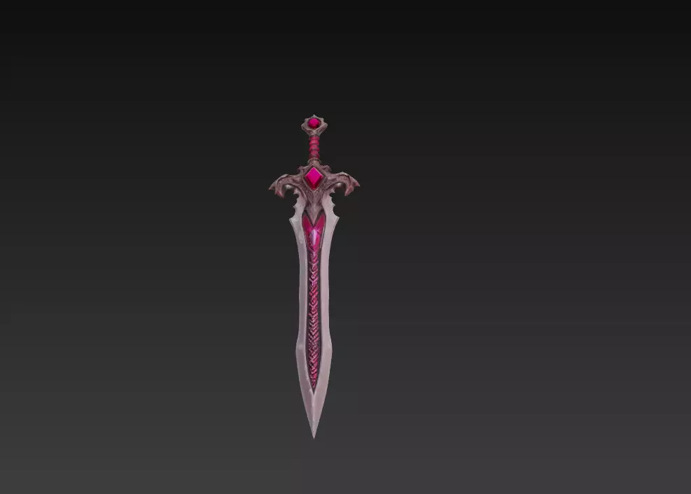 Crimson Wraith Fantasy Sword - Low Poly 3D Weapon Low-poly 3D model_9