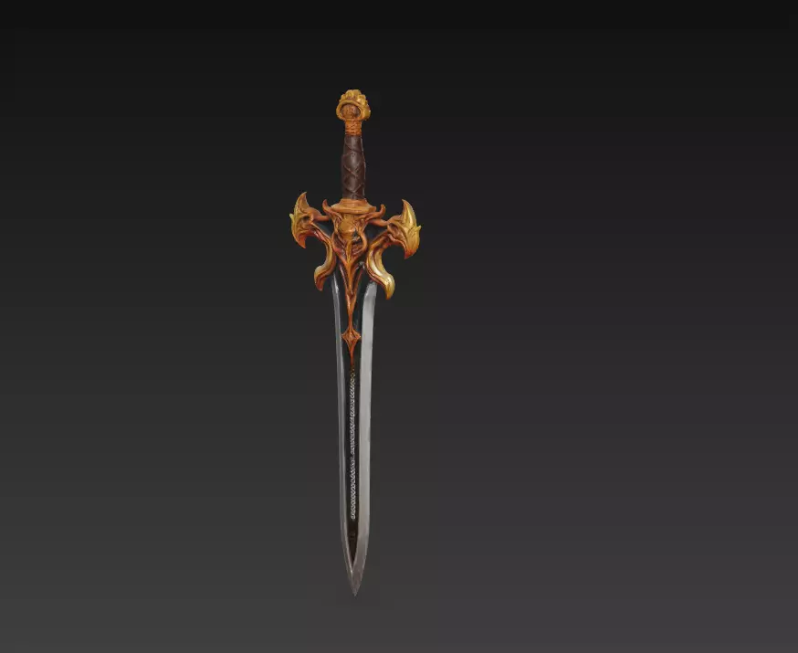 Infernal Guard Fantasy Sword - Low Poly 3D Weapon Low-poly 3D model_7