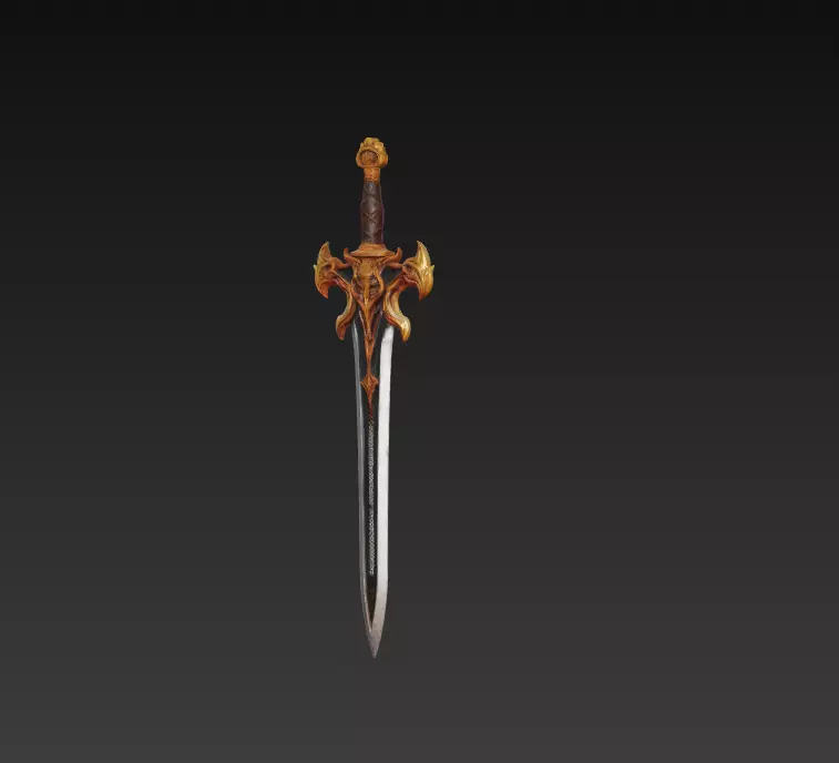 Infernal Guard Fantasy Sword - Low Poly 3D Weapon Low-poly 3D model_1