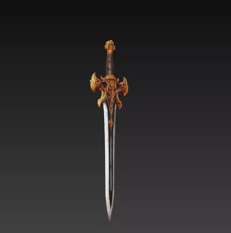 Infernal Guard Fantasy Sword - Low Poly 3D Weapon Low-poly 3D model_6