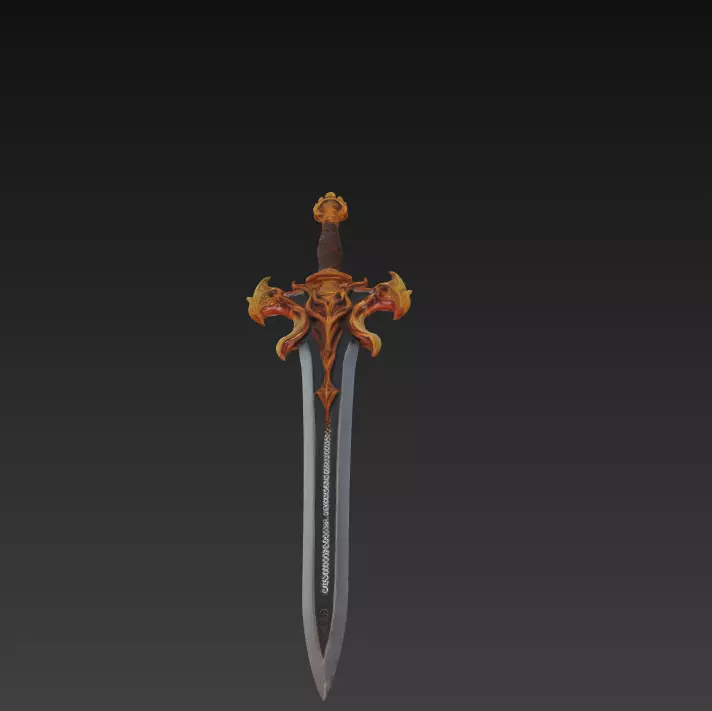 Infernal Guard Fantasy Sword - Low Poly 3D Weapon Low-poly 3D model_5