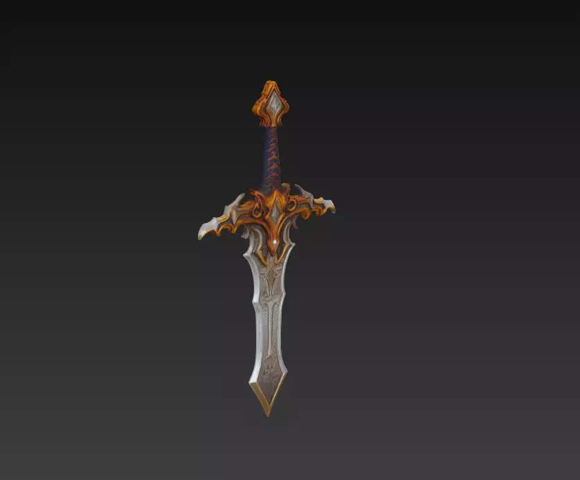 Emberfang Fantasy Sword - Low Poly Stylized 3D Weapon Low-poly 3D model_4