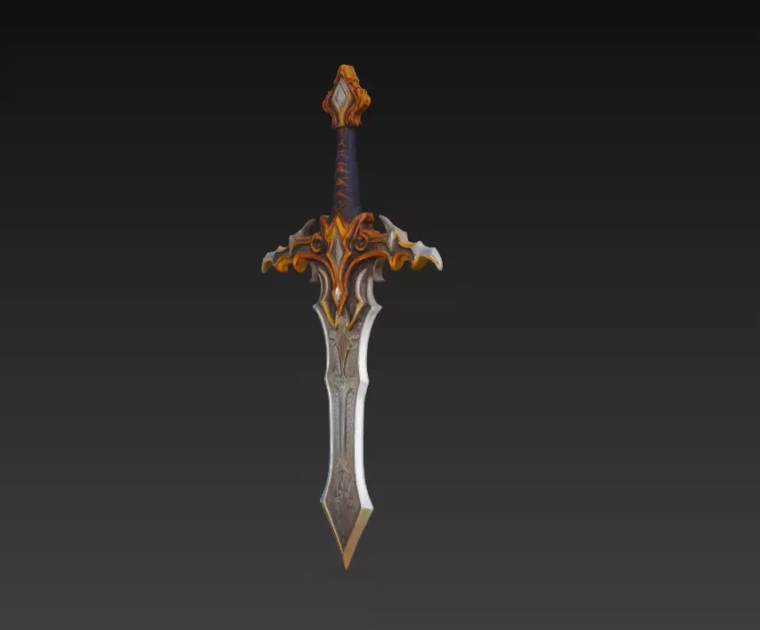 Emberfang Fantasy Sword - Low Poly Stylized 3D Weapon Low-poly 3D model_3