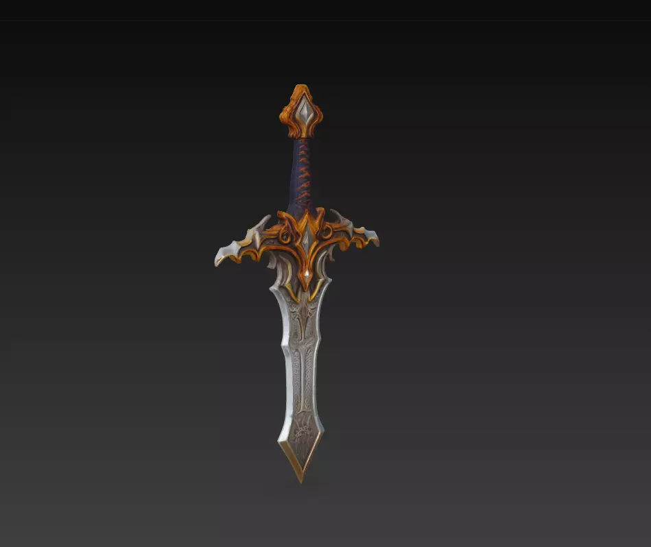Emberfang Fantasy Sword - Low Poly Stylized 3D Weapon Low-poly 3D model_8