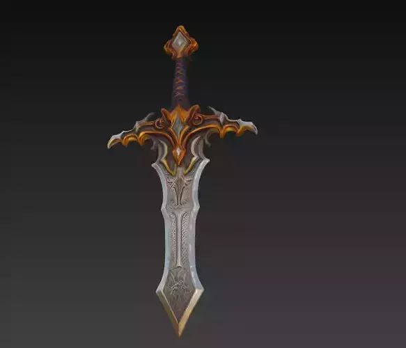 Emberfang Fantasy Sword - Low Poly Stylized 3D Weapon Low-poly 3D model