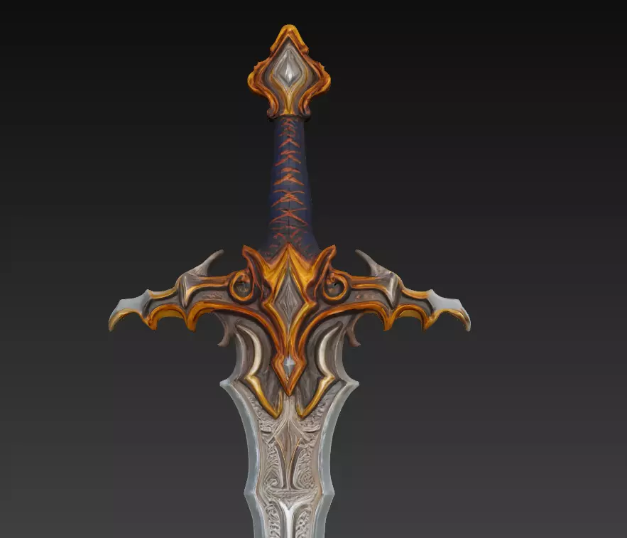Emberfang Fantasy Sword - Low Poly Stylized 3D Weapon Low-poly 3D model_5