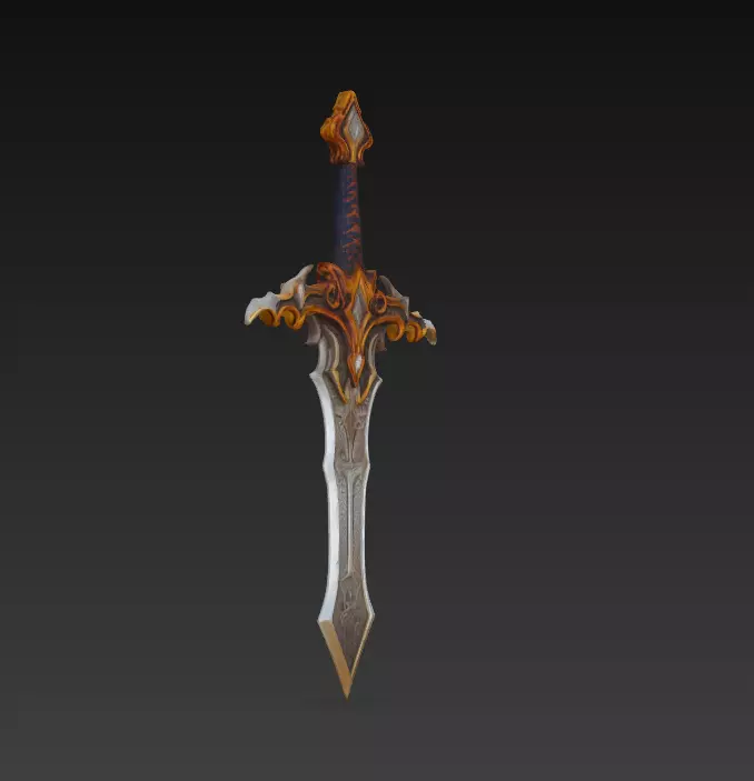 Emberfang Fantasy Sword - Low Poly Stylized 3D Weapon Low-poly 3D model_1