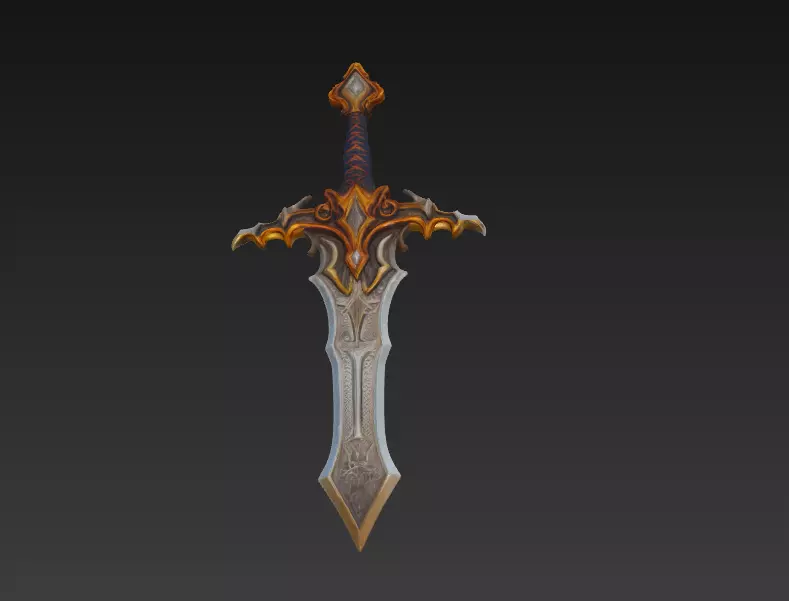 Emberfang Fantasy Sword - Low Poly Stylized 3D Weapon Low-poly 3D model_2